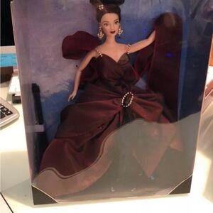 Elegant Burgundy Doll with Jewel Accents Walz Barbie 3rd in serious of limited